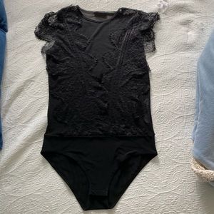 Nwot sheer Zara black body suit medium